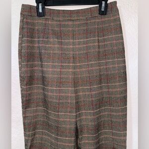 Forever 21 Women's Brown and Red Plaid Pants